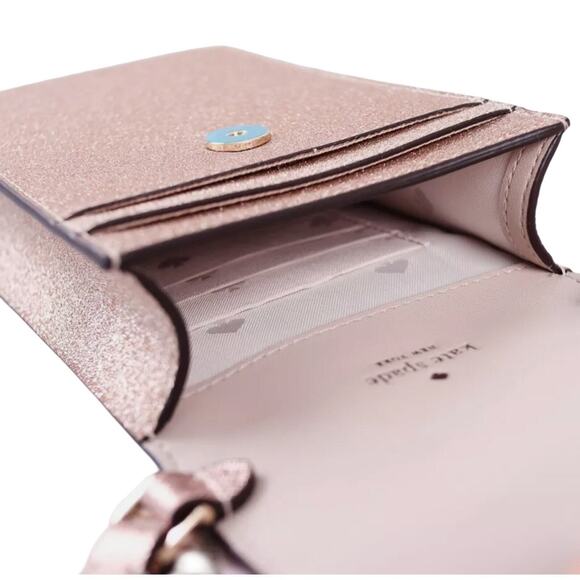 KATE SPADE GLITTER TOTE, UNIVERSAL LAPTOP SLEEVE, & PHONE CROSSBODY IN ROSE GOLD - Picture 10 of 10